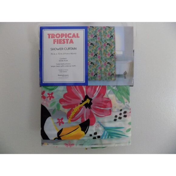 NEW Tropical Fiesta Tucan Leopards Tropical Jungle Shower Curtain 100% PEVA - Picture 4 of 4